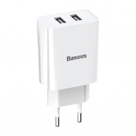 Сетевое зарядное устройство Baseus Speed 10.5W 2USB mini  (white)